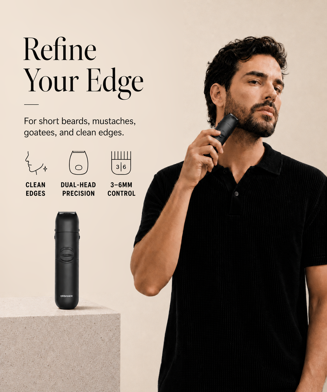 Dual-Head Beard & Mustache Trimmer for Men