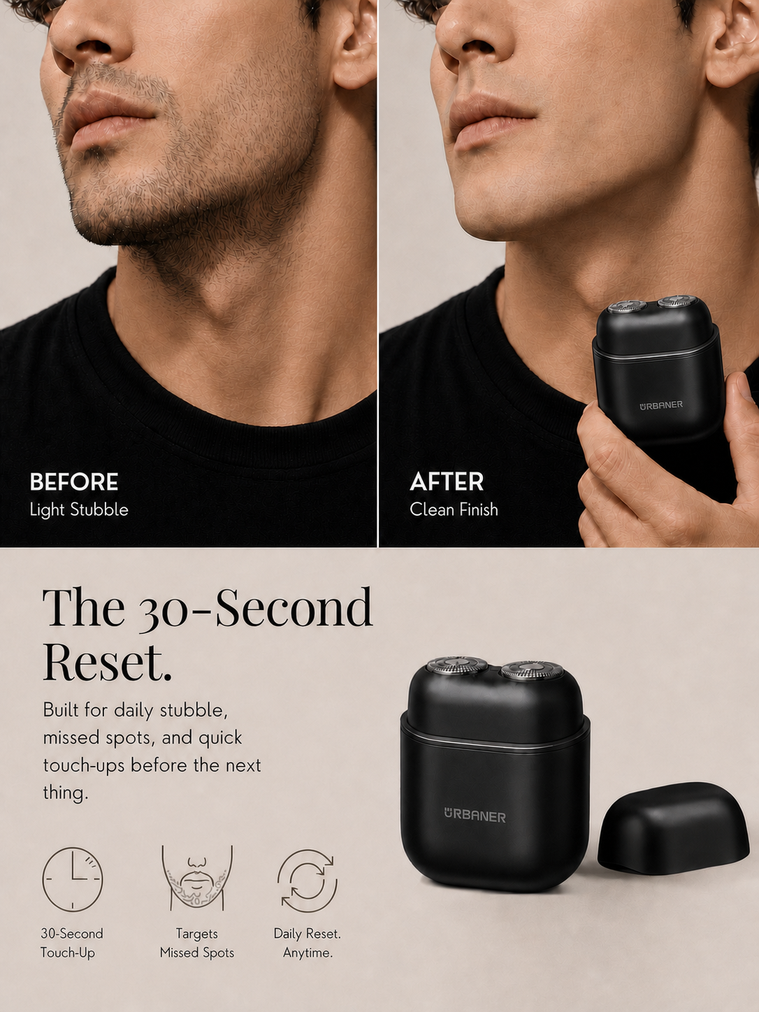 Mini Electric Shaver for Men, Palm-Sized and Travel-Ready