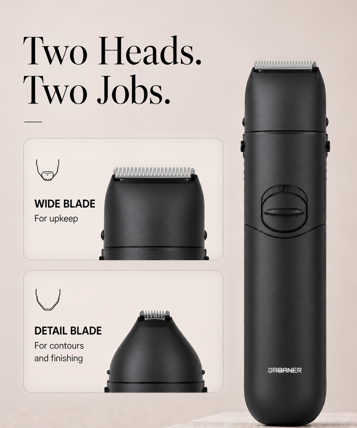 Dual-Head Beard & Mustache Trimmer for Men