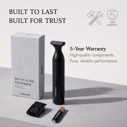 Mustache Trimmer for Men, Battery Operated